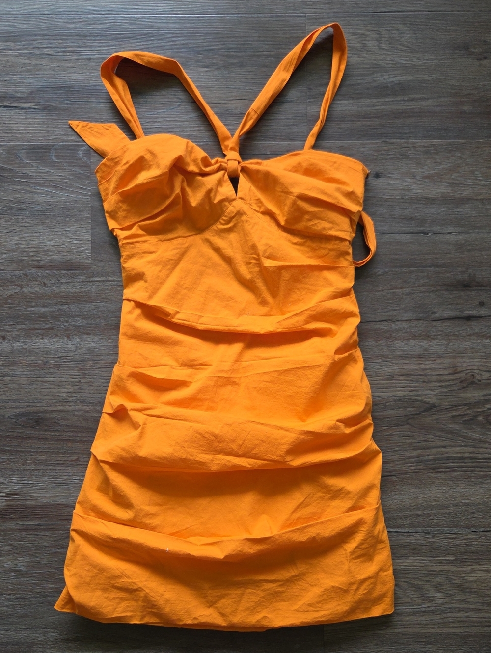 Free People Orange Dress Button Side Size Small